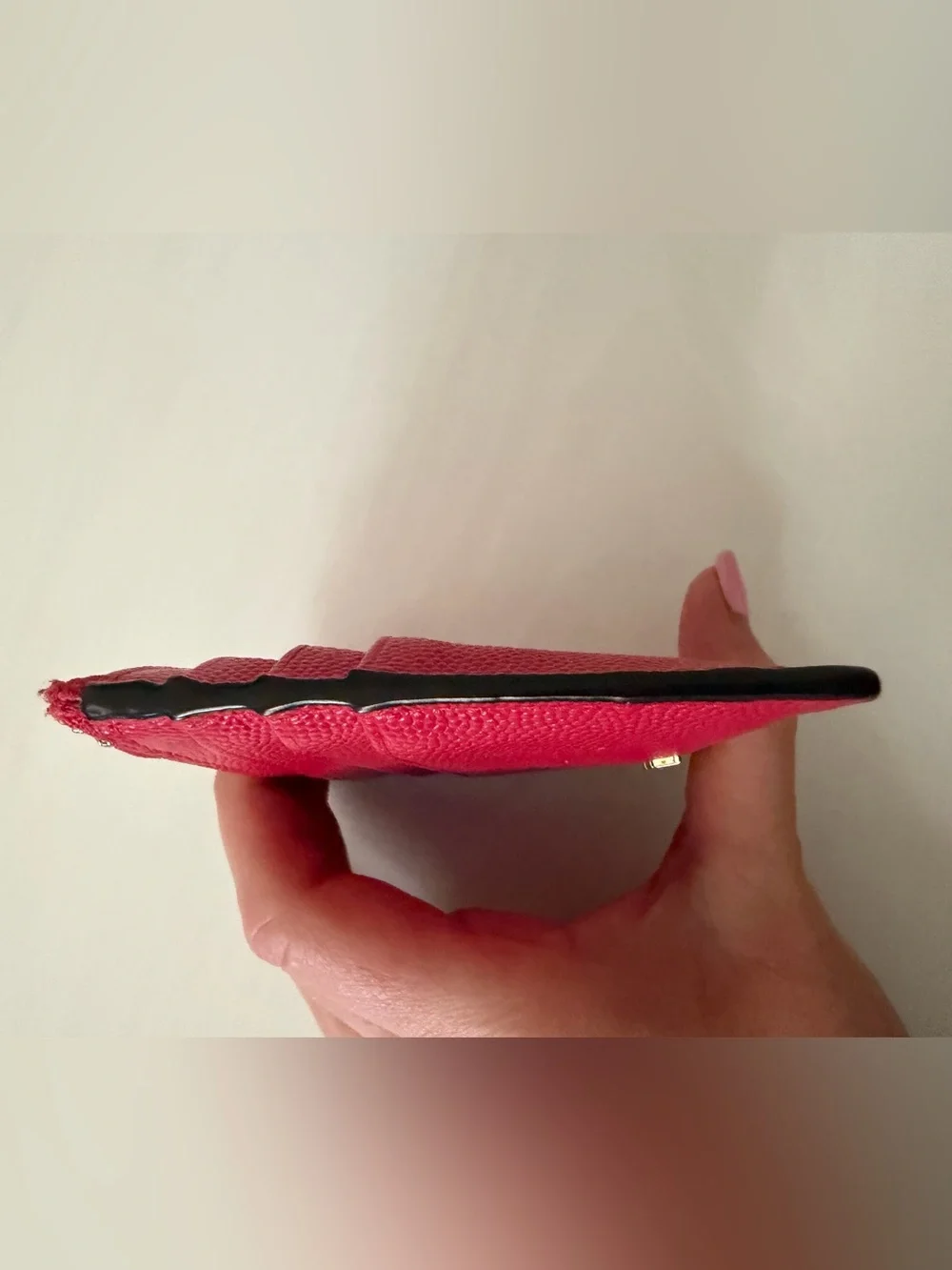 Furla Red Leather Zip Card Holder / Wallet